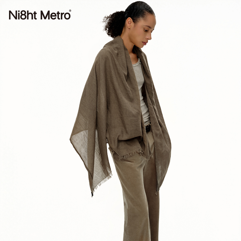 Ni8Htmetro Classic Versatile Tassel Style Early Autumn Lightweight Scarf Shawl