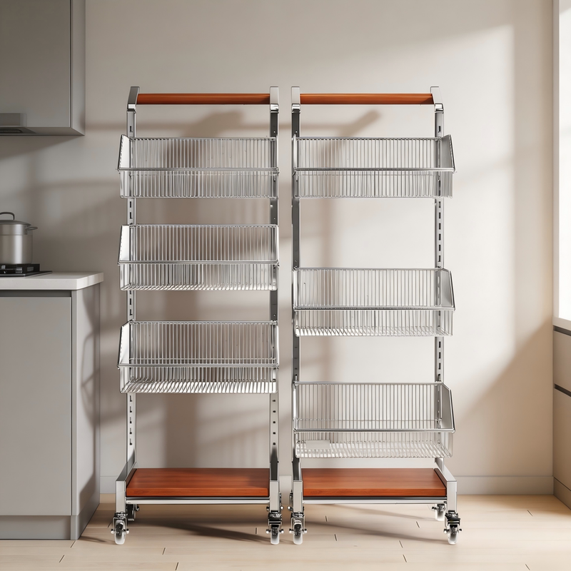 Second-Hand Small Cart Vegetable Storage Rack Kitchen Floor-Standing Multi-Layer Household Snack Fruit Storage Basket Vegetable Basket Cabinet Second-Hand Small Cart Vegetable Storage Rack Kitchen Floor-Standing Multi-Layer Household Snack Fruit Storage Basket Vegetable Basket Cabinet