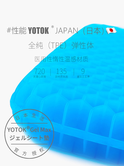 Yotok Japanese Genuine Honeycomb Gel Cushion Summer Cooling Pad to Prevent Butt Pain Office Long Sitting Silicone Butt Cushion