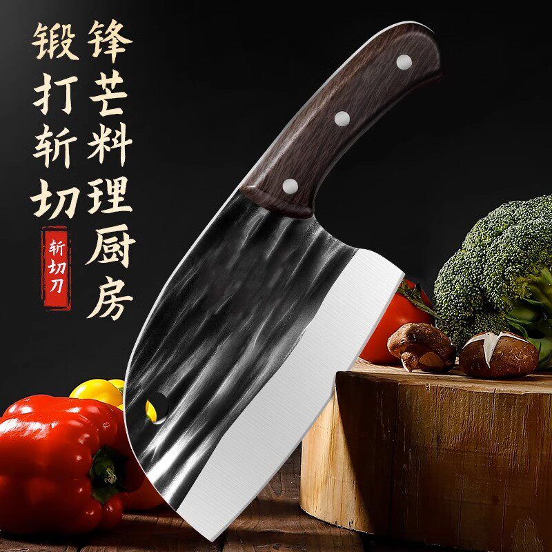 Кухонный нож Longquan бытовые ножи кухонный кованый нож для измельчения и резки двойного назначения с круглой головкой острый нож для измельчения костей коммерческий нож для уничтожения рыбы