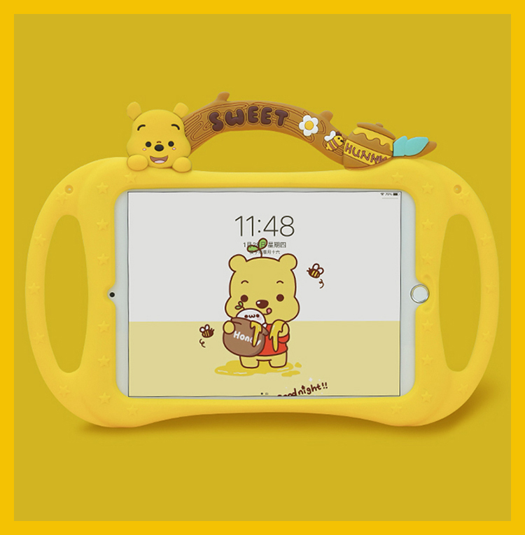 iPad Air 5 Protective Case iPad 9 Silicone Ninth Generation 10.2inch Cute Bear Suitable for Pro11 Apple 9.7 Handle Eight Anti-Drop 3 Mini 4 Tablet Mini6 Children's New iPad 10 Case