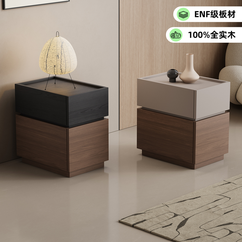 Italian-Style Ultra-Narrow Bedside Table for Bedroom, Small Apartment, Mini Narrow Cabinet, Light Luxury, High-End Feel, Gap Bedside Storage Cabinet