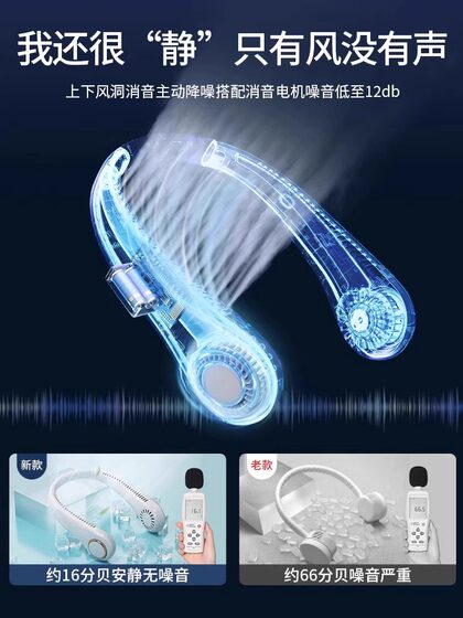 Neck-Hanging Fan 2026 New Model Bladeless Mini Portable Outdoor USB Rechargeable Cooling Small Air Conditioner