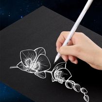 High light pen hand painted painting white painting paintbrush pen paint pen paint pen hand account black card special fine white of fine art