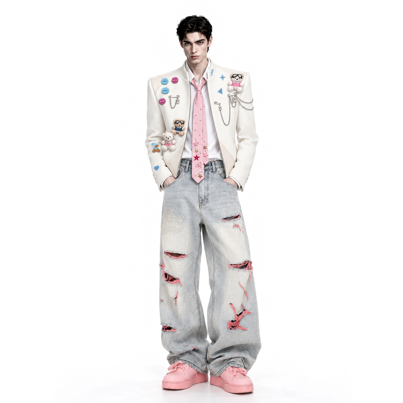 Shexu【Xingxi】Wide-Shoulder, Narrow-Waist Suit with a Stylish Design, Waist-Cinching Banquet Performance Suit Dress Shexu【Xingxi】Wide-Shoulder, Narrow-Waist Suit with a Stylish Design, Waist-Cinching Banquet Performance Suit Dress