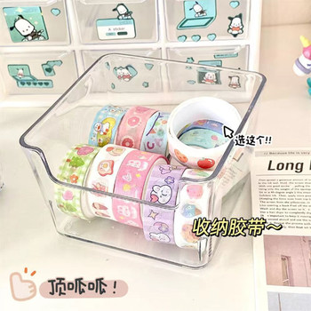 Acrylic transparent small storage box ins desktop sticky notes storage basket mini jewelry box internet celebrity sorting box