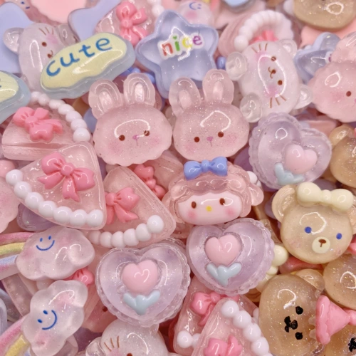 Кролик с аксессуарами, кремовый чехол для телефона, детский набор материалов, заколка для волос ручной работы, «сделай сам»