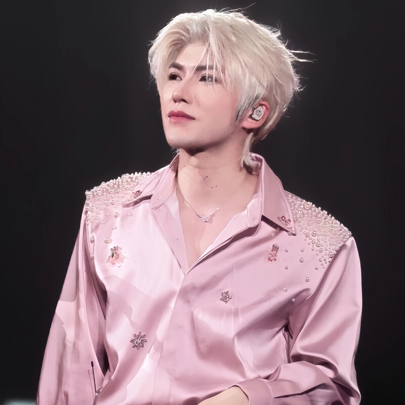 Li Yunguan's Star Concert Same Style Pink Satin Beaded Snowflake Rhinestone Shirt Heavy-Duty Rhinestone Men's Suit Set