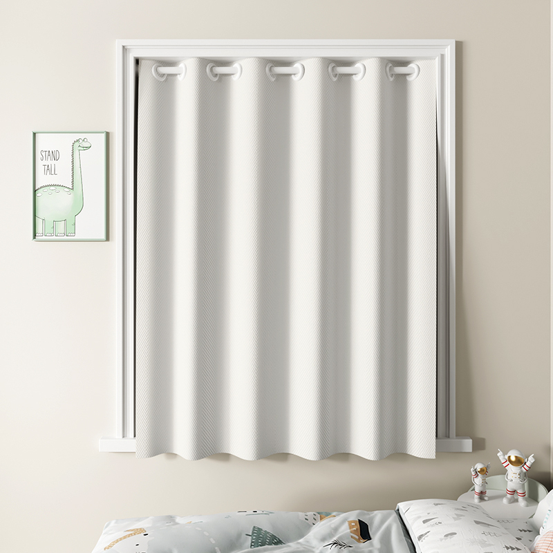 Solid Color Small Curtains, No-Drill Installation, Short Window Blackout, Simple White Curtains, Waterproof Window Hanging Curtains for Bathroom/Toilet