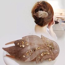 Head flowers 2021 new hairpin Mom Elegant Atmosphere High-end Hair Clip Duckbill Three Teeth Grip Chuck head