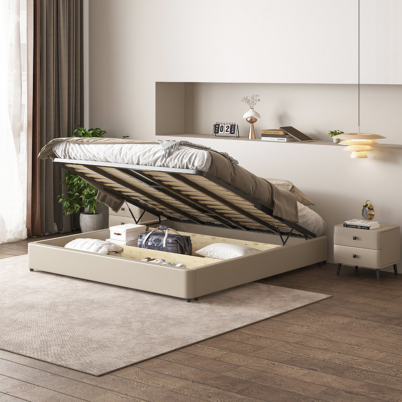 [USD 384.02] Tatami Storage Bed Box Bed Solid Wood Shelf No Bedside ...