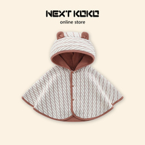 British Next KoKo spring autumn and winter windproof outdoor cloak childrens shawl baby baby hooded thick cloak