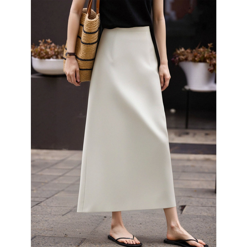 White High-Waisted Straight Skirt for Women, 2026 Summer New Style, Plus Size, Slimming, Drapey, Bodycon Suit Skirt White High-Waisted Straight Skirt for Women, 2026 Summer New Style, Plus Size, Slimming, Drapey, Bodycon Suit Skirt