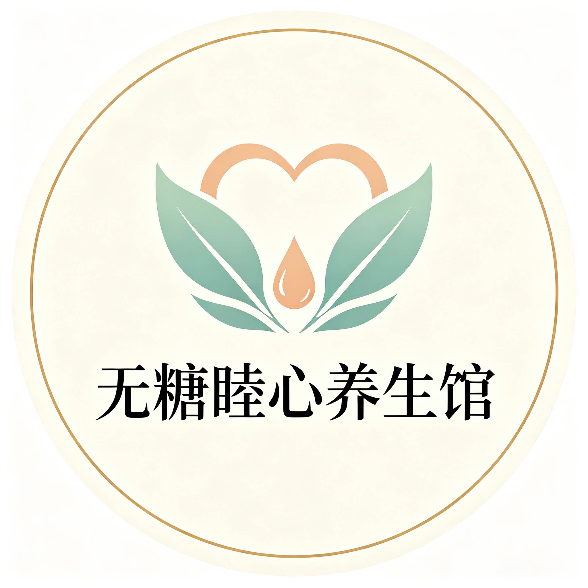 无糖睦心养生馆的LOGO