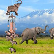 Summer and wind chime hanging ornaments retro metal red bronze garden courtyard bell decoration animal pendant new style