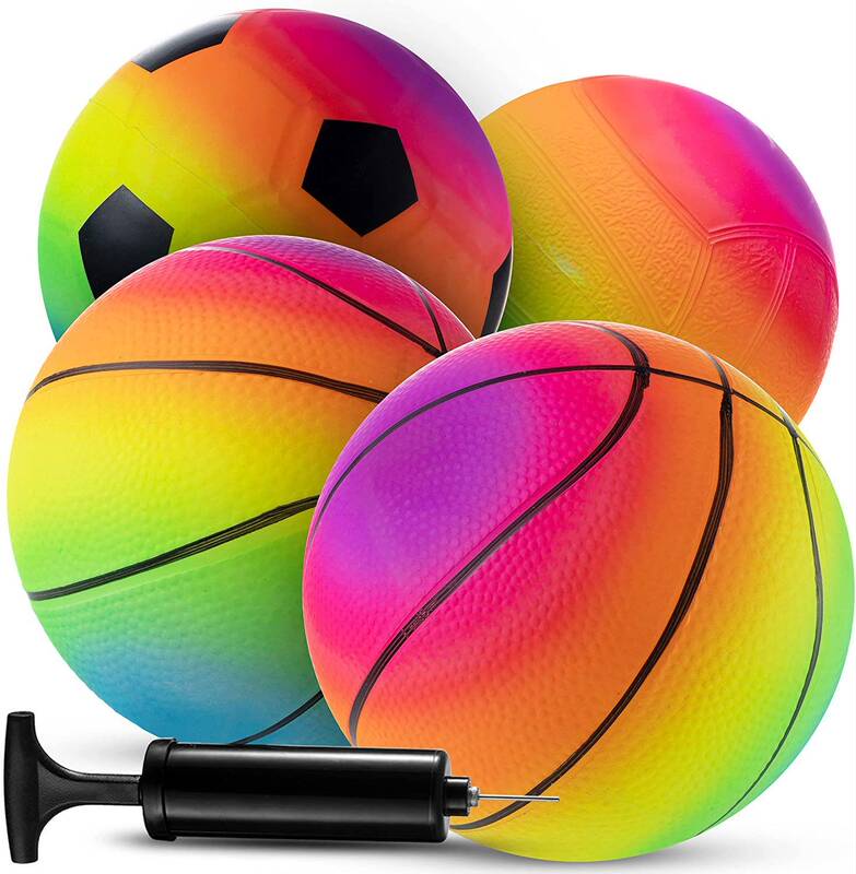 Rainbow Ball Pvc Vinyl Playground Ball American-Style Kick Ball Park Ball Grass Play Children's Outdoor Sports Toy Ball