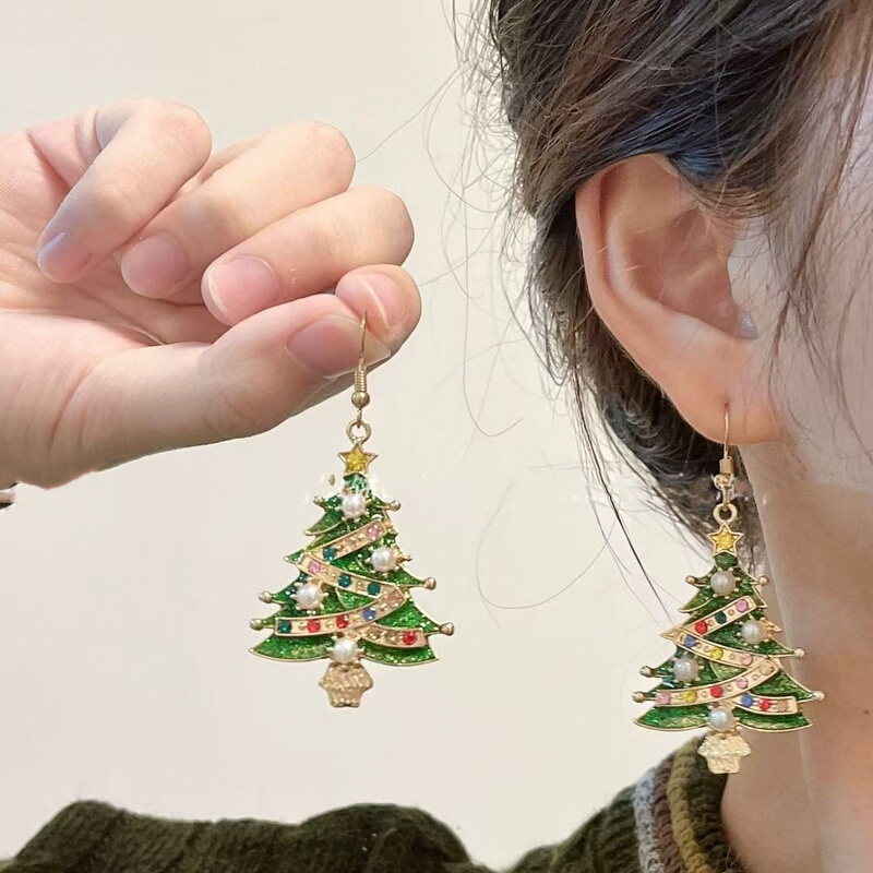Christmas Tree Niche Design New Year Christmas Tree Atmosphere Earrings Studs Christmas Holiday Gift for Friends Christmas Tree Niche Design New Year Christmas Tree Atmosphere Earrings Studs Christmas Holiday Gift for Friends
