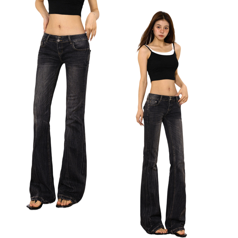 @Sohot American Retro Hot Girl Jeans Women's Low-Waist Flared Pants Women's Slim Fit Slimming Bell-Bottom Pants Women 2026 @Sohot American Retro Hot Girl Jeans Women's Low-Waist Flared Pants Women's Slim Fit Slimming Bell-Bottom Pants Women 2026