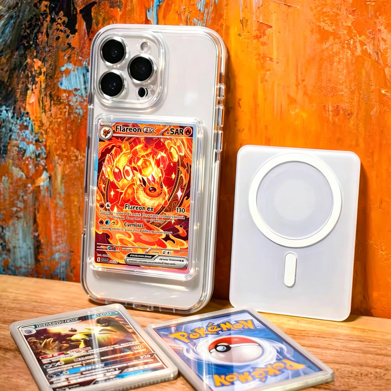 64X90Mm New Model Magnetic Card Holder Compatible with Pokémon Cards, Strong Magnetic Phone Case, Suitable for Apple 17 Pro Max, Smart Card Protective Case for 15/14/16 Card Holders, iPhone 17 64X90Mm New Model Magnetic Card Holder Compatible with Pokémon Cards, Strong Magnetic Phone Case, Suitable for Apple 17 Pro Max, Smart Card Protective Case for 15/14/16 Card Holders, iPhone 17