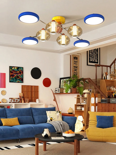 Full-Spectrum Living Room Chandelier Memphis 2025 New Model Light Luxury High-End Dining Room Lamp Atmospheric Children's Room Bedroom Lamp