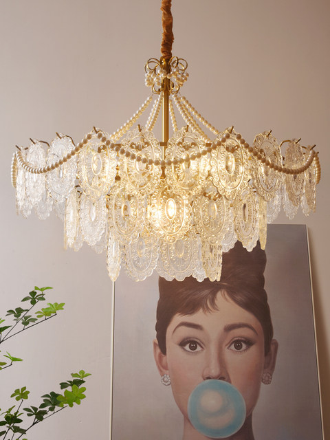 French-Style Living Room Chandelier, Cream Style, Simple Nordic Post-Modern Crystal Master Bedroom Lamp, Light Luxury Dining Room Crystal Lighting Fixtures