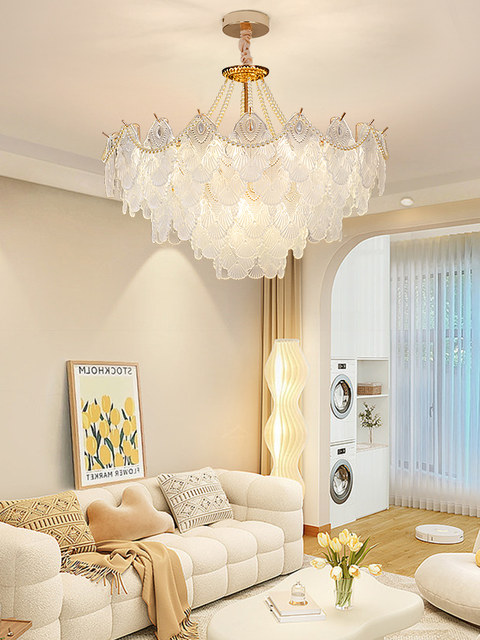 French-Style Light Luxury Living Room Chandelier, Trendy Cream Style, Simple Modern Household Crystal Main Bedroom Dining Room Led Lighting Fixtures