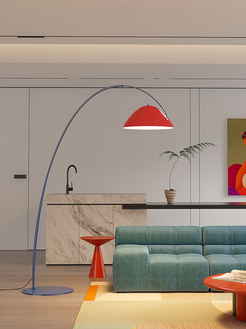 Memphis Floor Lamp Nordic High-End Atmosphere Lamp Fishing Lamp Living Room Sofa Side Bedroom Creative Retro Lamp