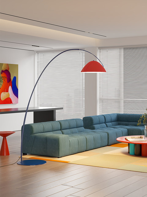 Memphis Floor Lamp Nordic High-End Atmosphere Lamp Fishing Lamp Living Room Sofa Side Bedroom Creative Retro Lamp