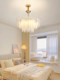 French-Style Cream Chandelier with Pearls ins Internet Celebrity Creative Crystal Light Luxury Feather Post-Modern Living Room Bedroom Lighting Fixtures