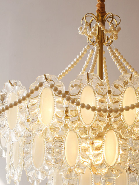 French-Style Chandelier, Master Bedroom Lamp, Cream Style Living Room, Simple Modern Atmosphere, Light Luxury Dining Room Crystal Lamp, Internet-Famous Lighting Fixtures