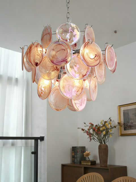 French-Style Chandelier, Vintage Italian Designer Model, Murano Glass, Light Luxury Lighting for Living Room, Dining Room, Bedroom, Mid-Century Lighting Fixtures