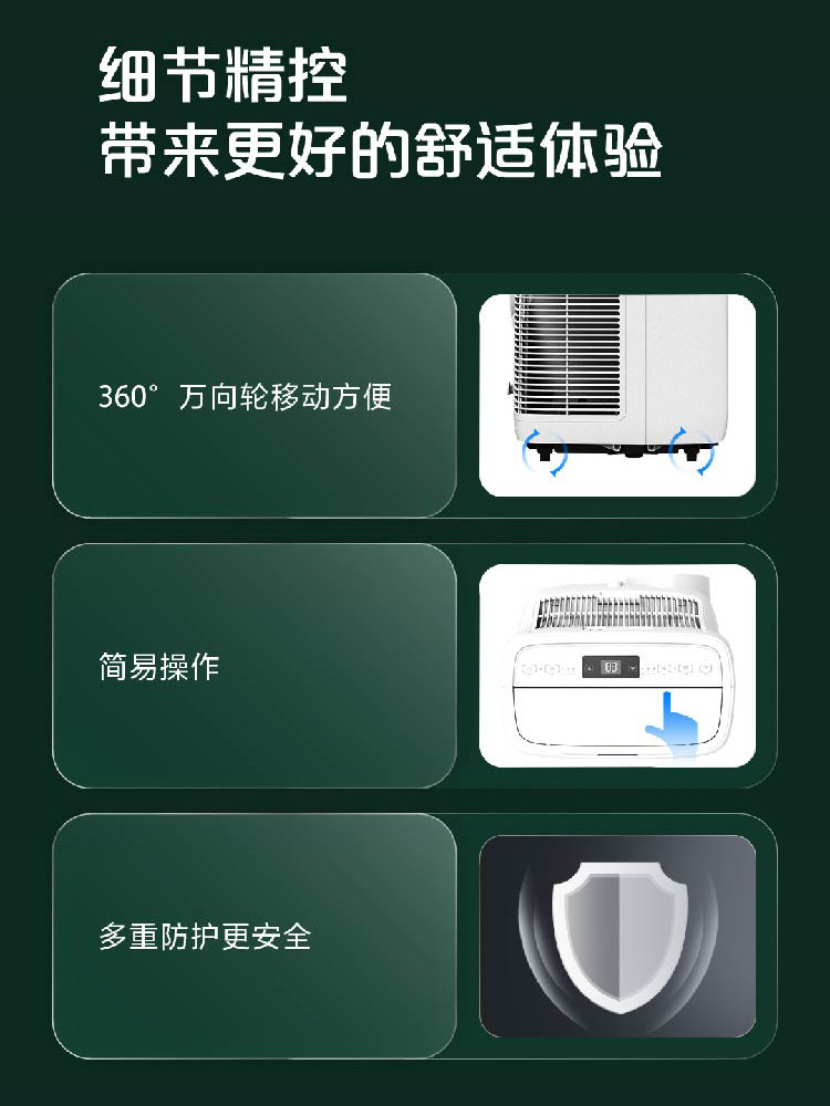 Haier Portable Air Conditioner, Dual-Use for Cooling and Heating, Single Cooling All-In-One Unit, 1.5P for Large Areas, No External Unit, 2P