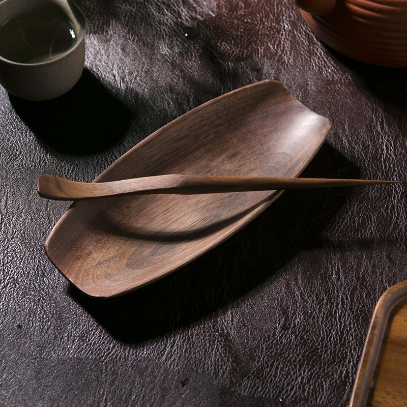 北米ブラックウォールナットティースリーピースティーロータスカンフーティーセット無垢材茶道アクセサリーティースプーンティーディバイダーティーウェイカー