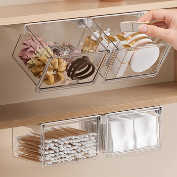 Transparent storage rack for drawer storage box under mirror cabinet