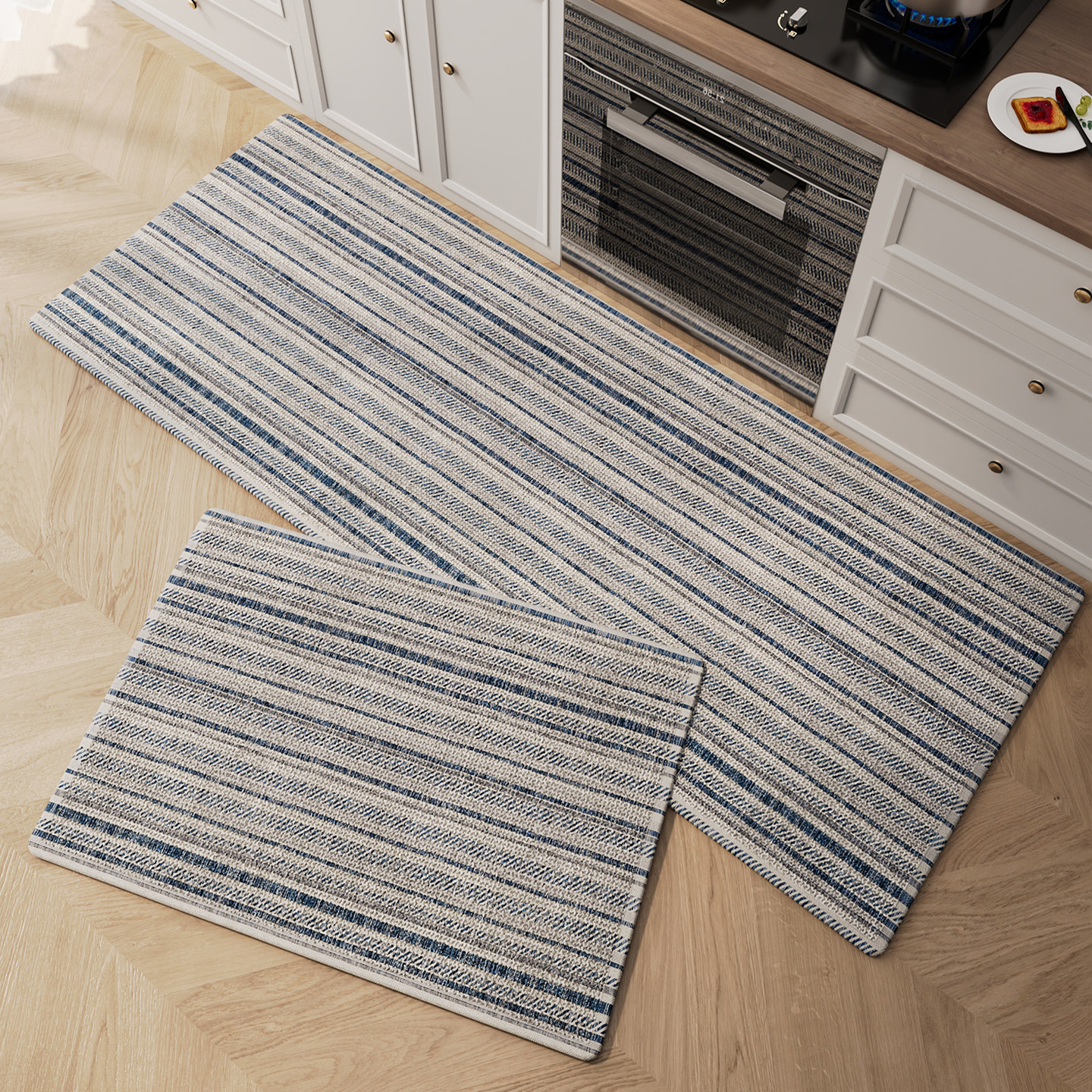 Light luxury style kitchen anti-slip, anti-fall, water-absorbing and oil-absorbing floor mat