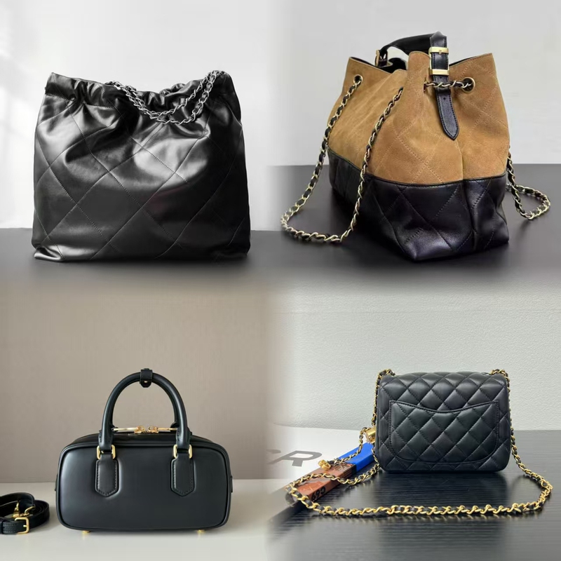 Mixed Style Hit～New 25A Deerskin Hobo 22Bag Garbage Bag Golden Ball Square Fatty Bowling Ball Women's Bag