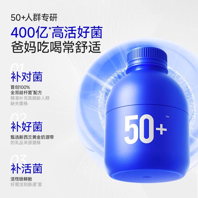 Wanyilan WonderLab 50 years old + middle-aged and elderly people specializes in probiotics small blue bottle probiotics gastrointestinal authentic