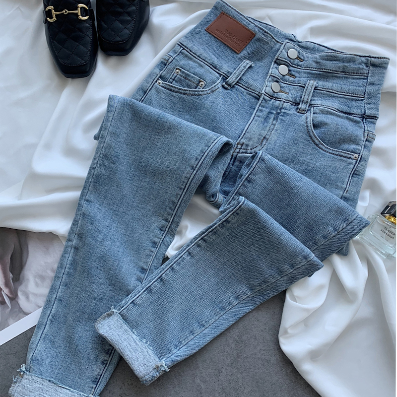 150kg Extra Large Size Women's Slim Fit Jeans, Skinny Stretchy Pants for Plus-Size Women, Pencil Pants for Women