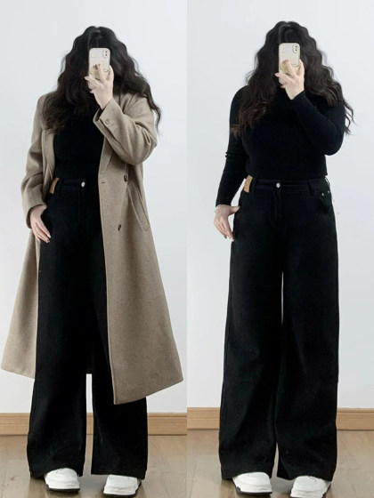 300斤特大码女装韩版宽松牛仔裤女夏季胖mm黑色显瘦阔腿裤子女裤