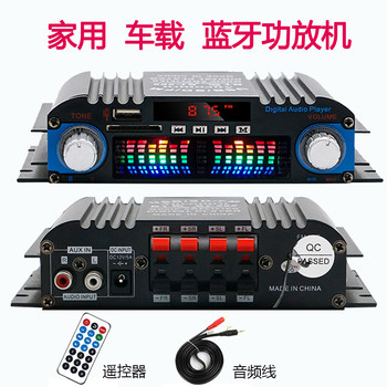 High-Power Mini Amplifier for Home and Car Use, 220V Audiophile Hifi Audio, Bluetooth Card-Insertable Amplifier