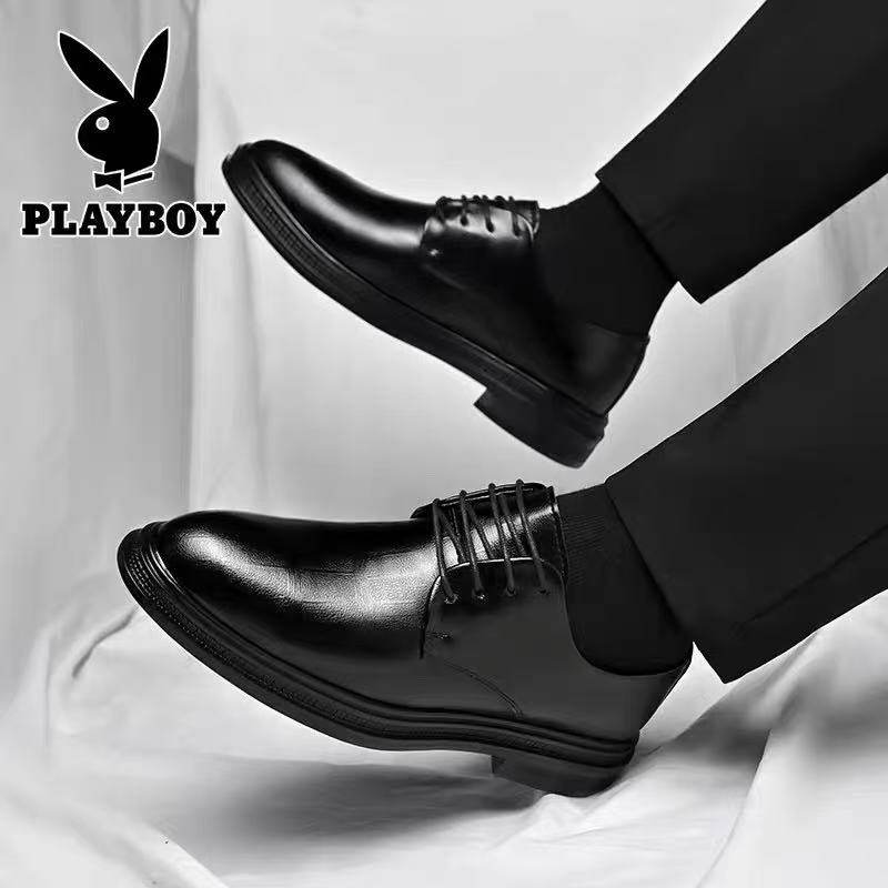 Мужская обувь Playboy; сезон весна-осень; деловая официальная кожаная обувь в британском стиле; новые мужские свадебные туфли для жениха из мягкой кожи увеличенного размера