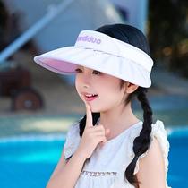 Childrens hats summer sun protection hats girls sun hats large brim hats boys baby sun hats foldable empty top hats