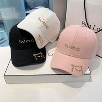 Spring and summer baseball cap summer versatile sunshade womens hat 2024 new cat embroidery casual Korean style peaked hat trend