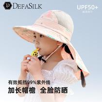 Childrens sun protection hat summer face covering new anti-UV thin boy spring and autumn fisherman girl baby sun hat