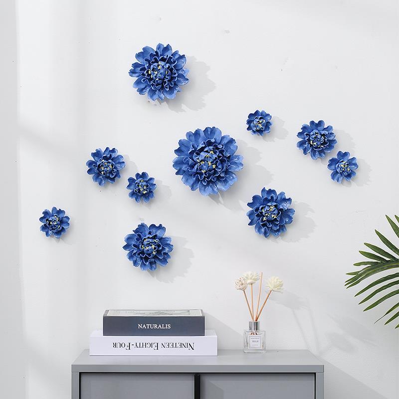 Ceramic Flower Wall Decorations, Creative Wall Hangings for Living Room and Bedroom, 3D Soft Wall Decorations for Tv Background Walls Ceramic Flower Wall Decorations, Creative Wall Hangings for Living Room and Bedroom, 3D Soft Wall Decorations for Tv Background Walls
