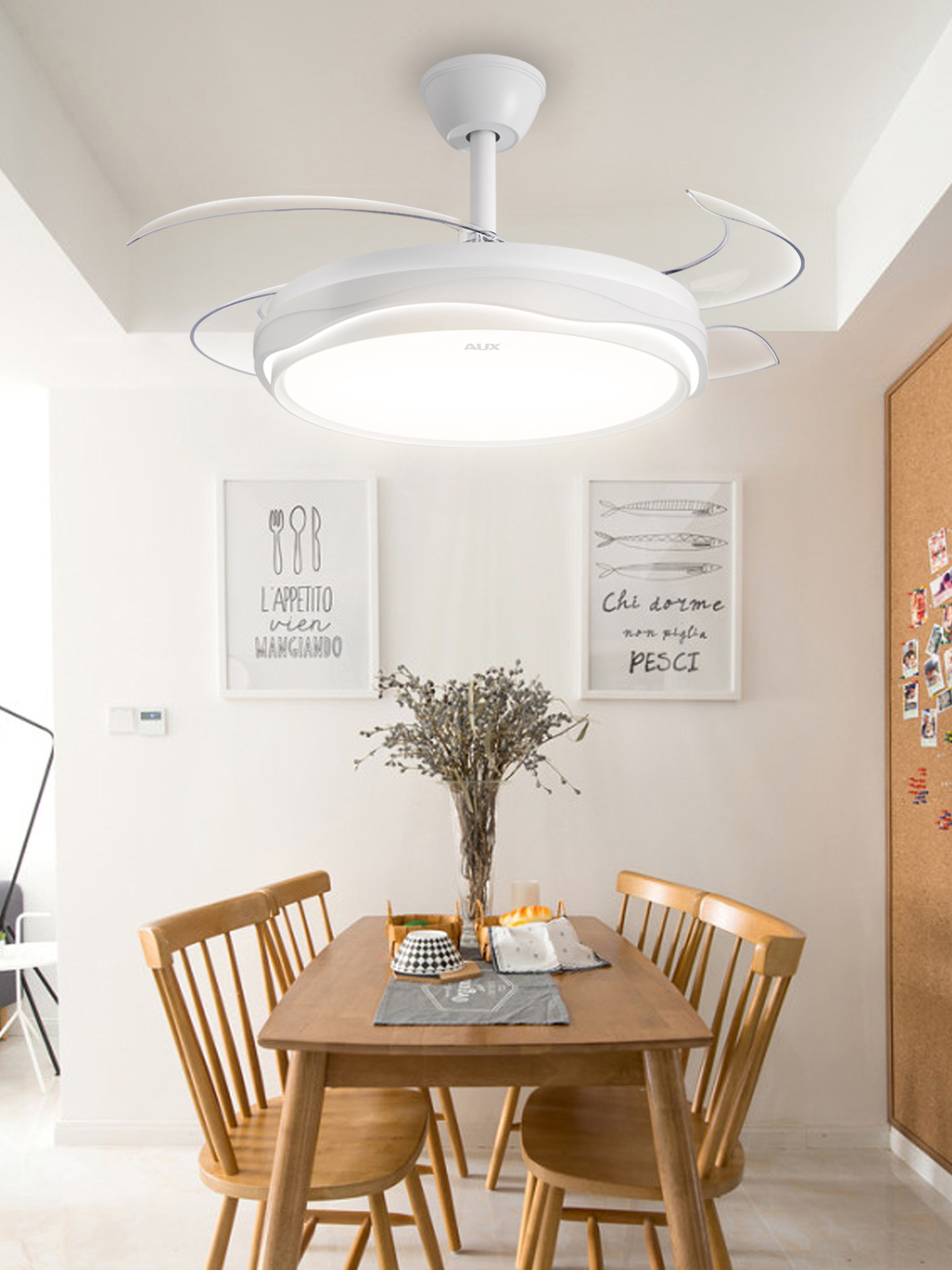 Oaks Invisible Silent Fan Light 2025 New Model for Dining Room, Living Room, Study, Bedroom, Home Integrated Ceiling Fan Light