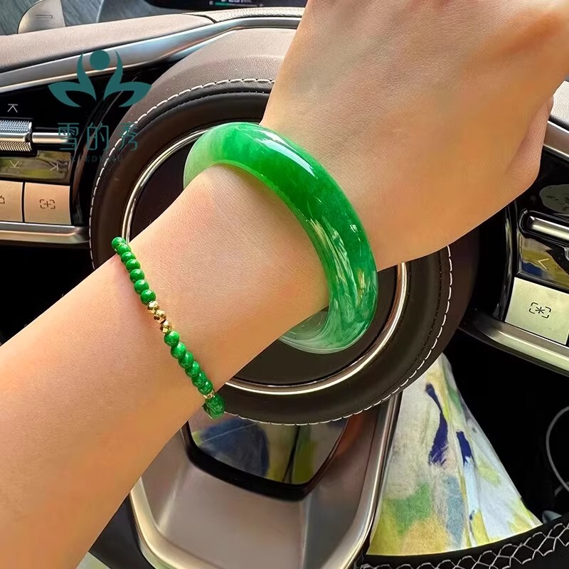 Burmese Jade Bracelet for Women, Jade Bangle, Women's Jade Bracelet, Light Green and Bright Green Jade (Treated), Genuine Old Pit Jade Burmese Jade Bracelet for Women, Jade Bangle, Women's Jade Bracelet, Light Green and Bright Green Jade (Treated), Genuine Old Pit Jade
