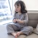 宝宝四季竹棉纱布亲子家居服竹纤维七分袖套装男女童套装柔软a类