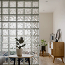 Ultra-white glass brick closing brick transparent bathroom hollow brick partition wall color ice crystal pattern internet celebrity household square