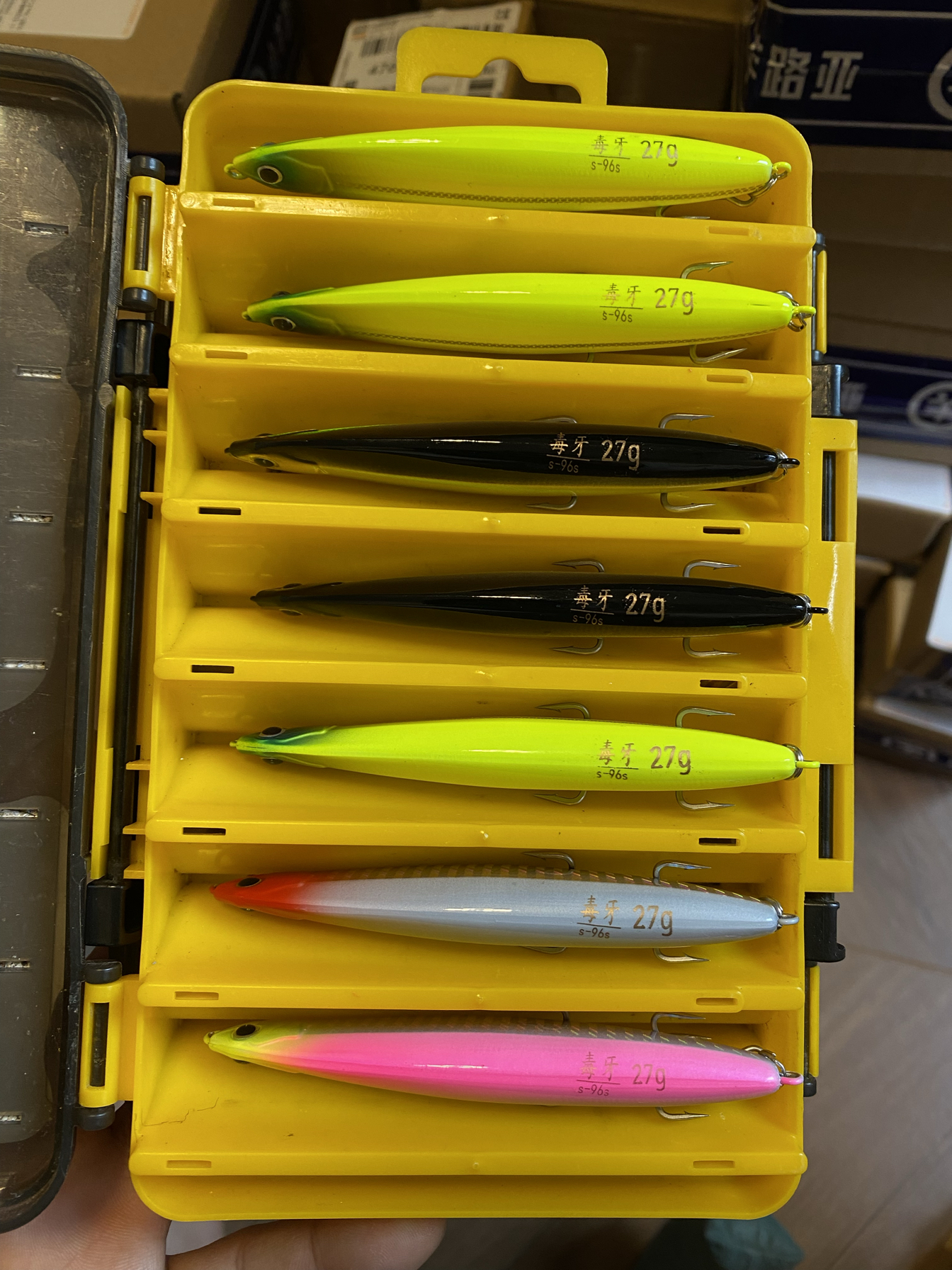 [餌箱10個入り] ポイズンファング ヘビーウォーターペンシル 27g/96秒 遠投ルアー ベイト リンギングビーズ フライングゴースト